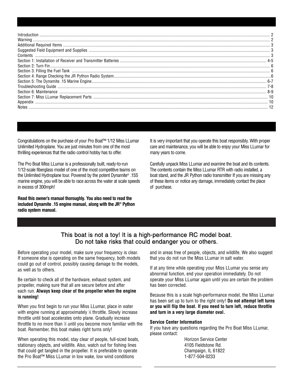 Pro Boat PRB2500 User Manual | Page 2 / 12