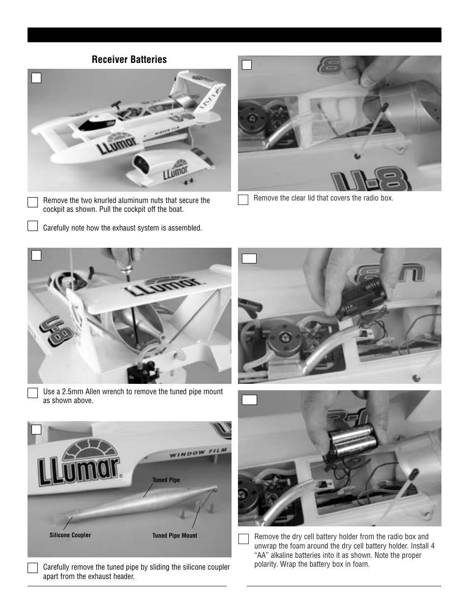 Receiver batteries | Pro Boat PRB2500 User Manual | Page 4 / 12