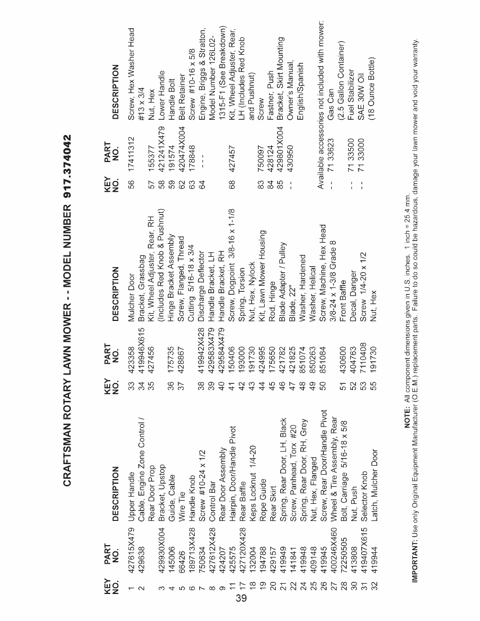 Craftsman 917.374042 User Manual | Page 39 / 48