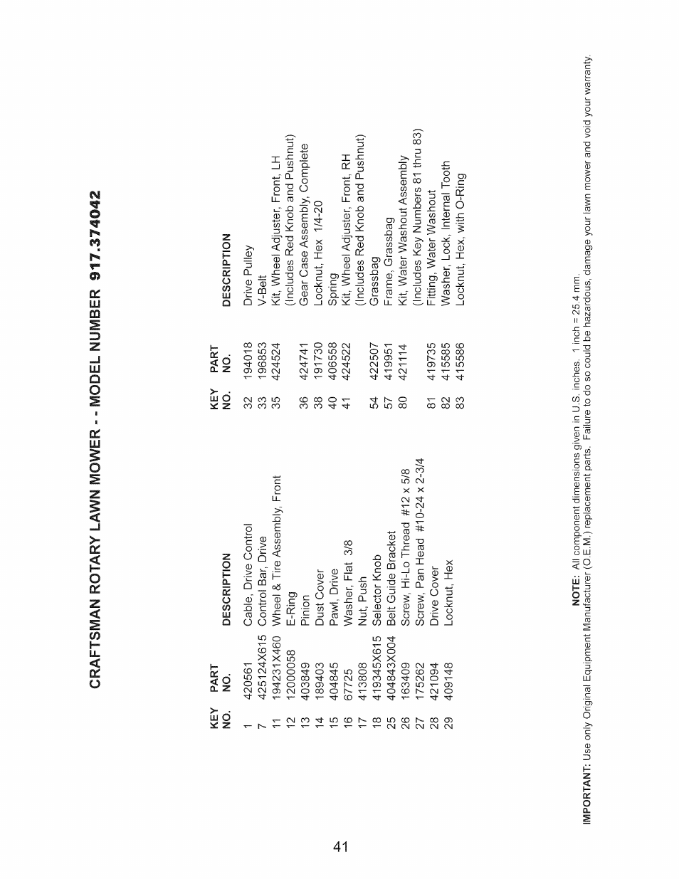 Craftsman 917.374042 User Manual | Page 41 / 48