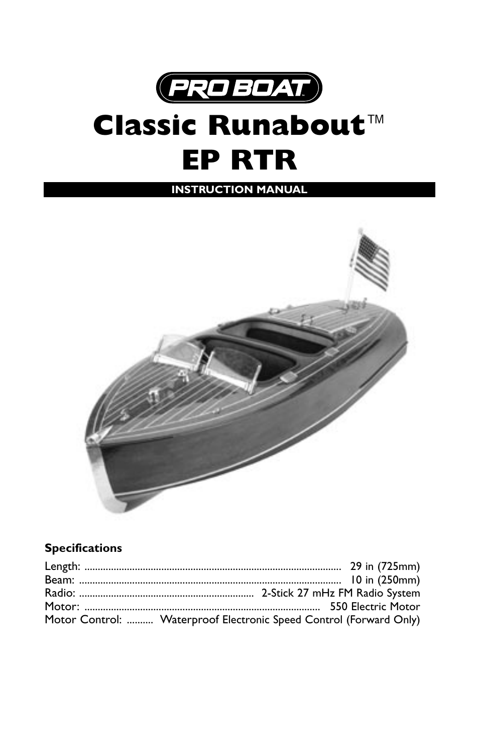 Pro Boat PRB2600 User Manual | 4 pages