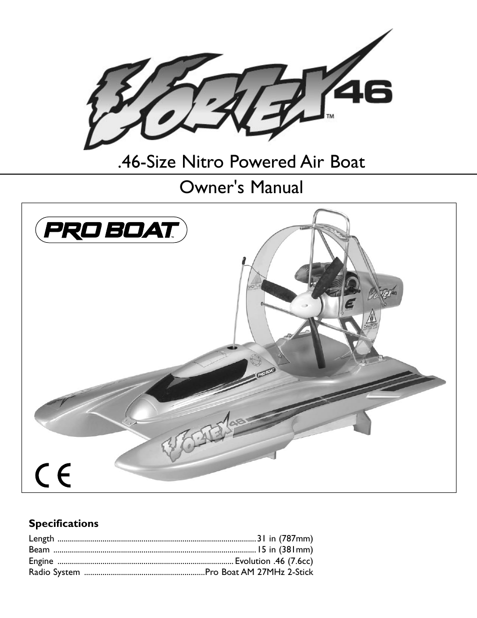 Pro Boat PRB2700 User Manual | 16 pages