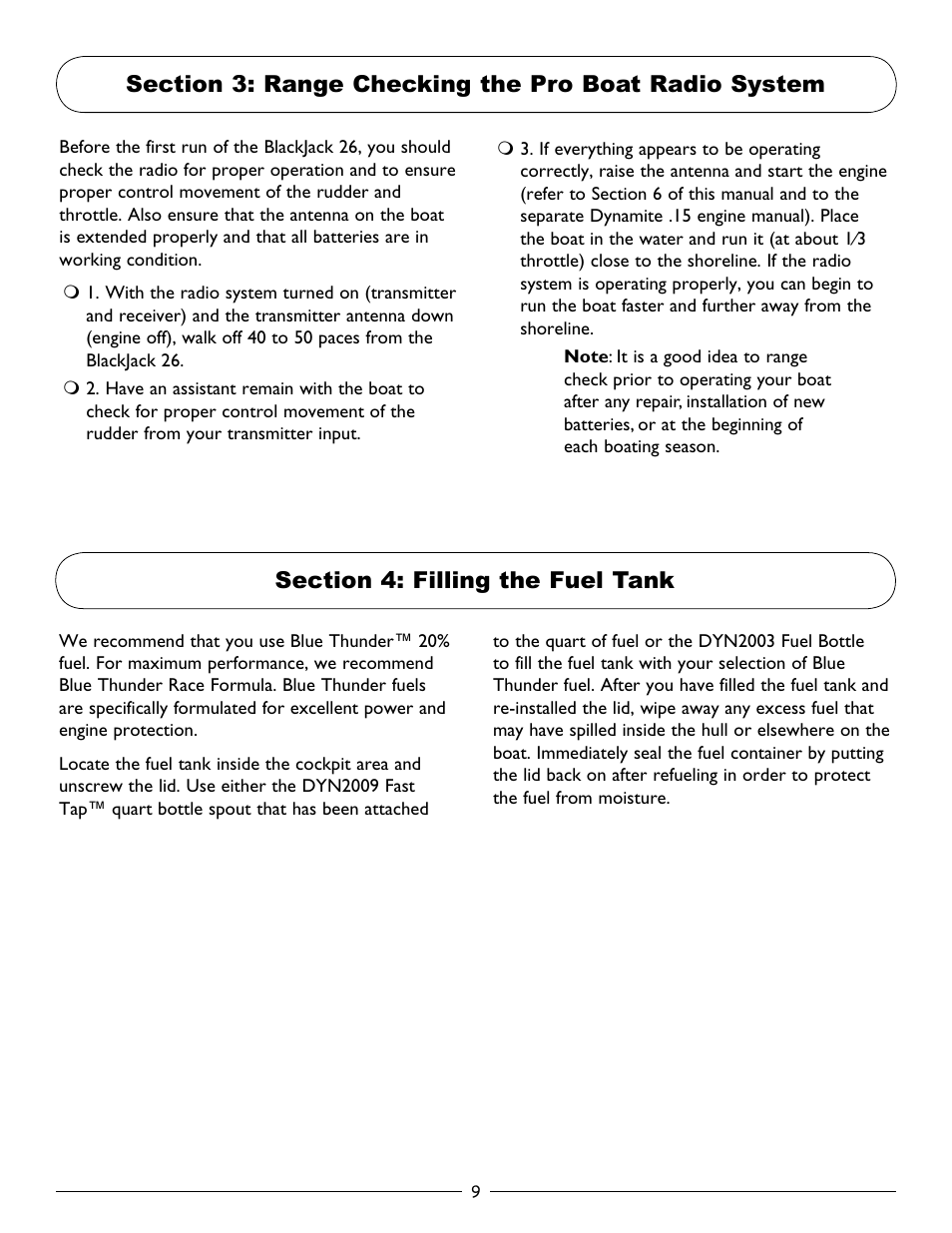 Section 4: filling the fuel tank | Pro Boat PRB2800 User Manual | Page 9 / 20