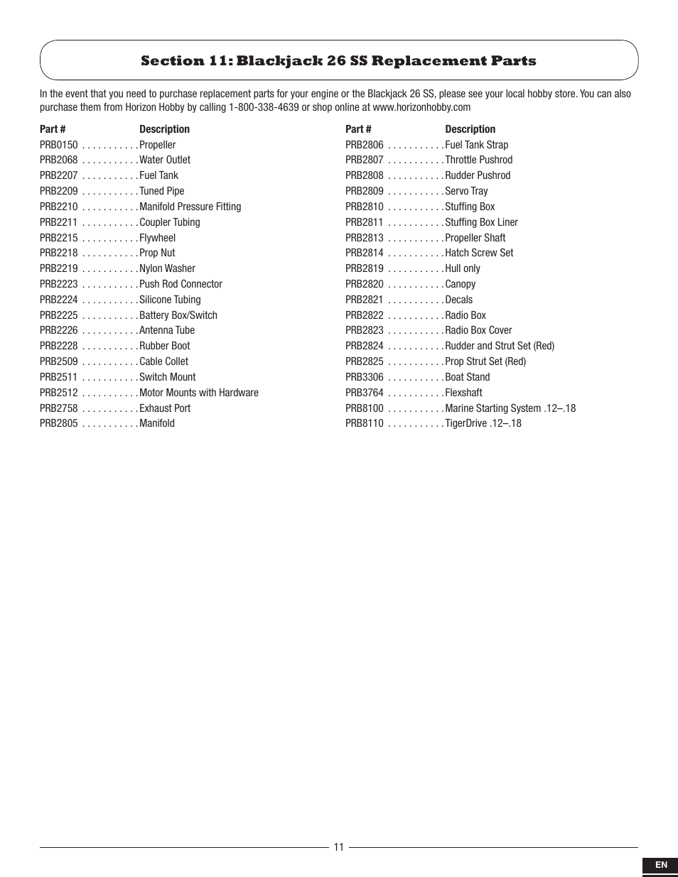 Pro Boat PRB2800S User Manual | Page 11 / 44