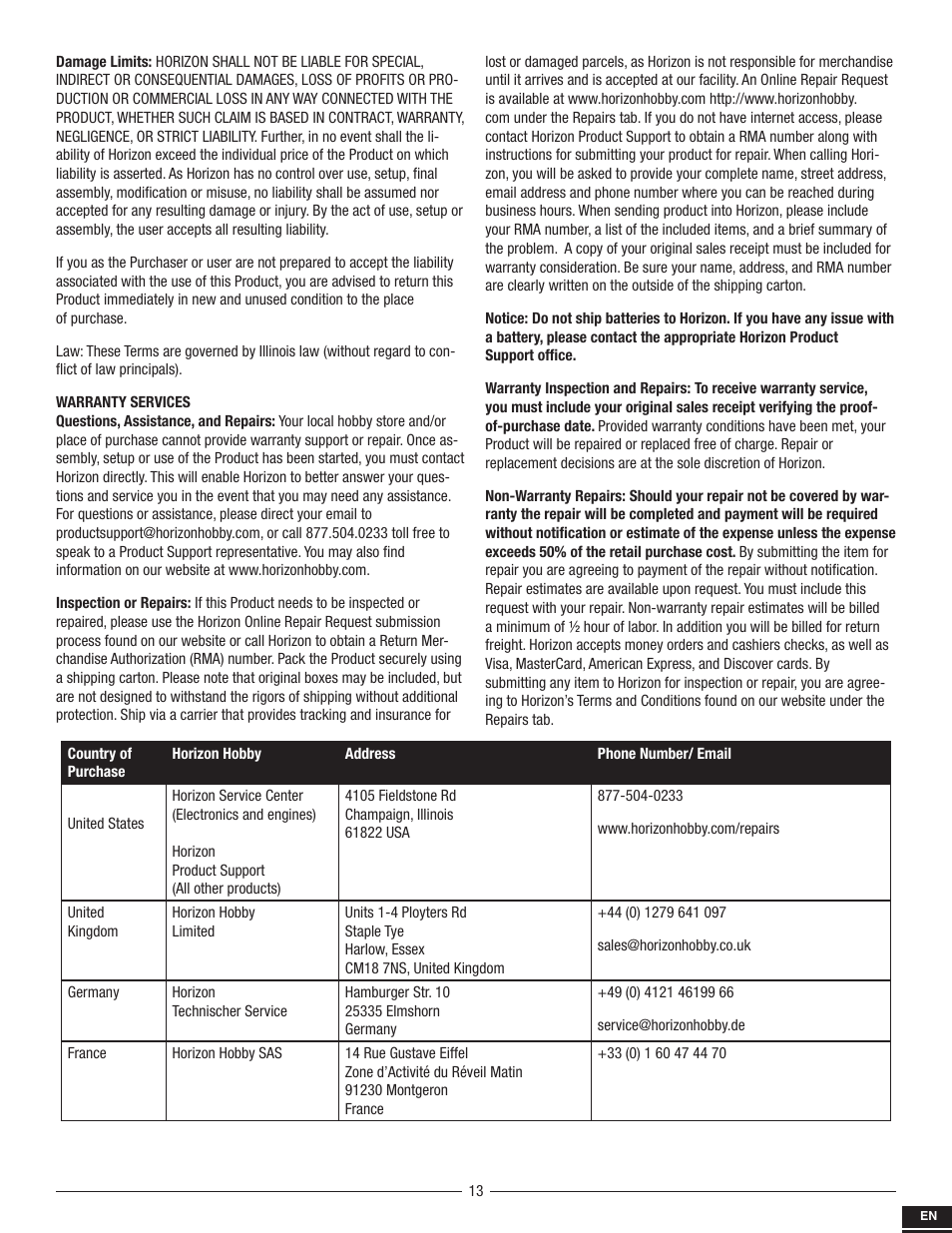 Pro Boat PRB2800S User Manual | Page 13 / 44