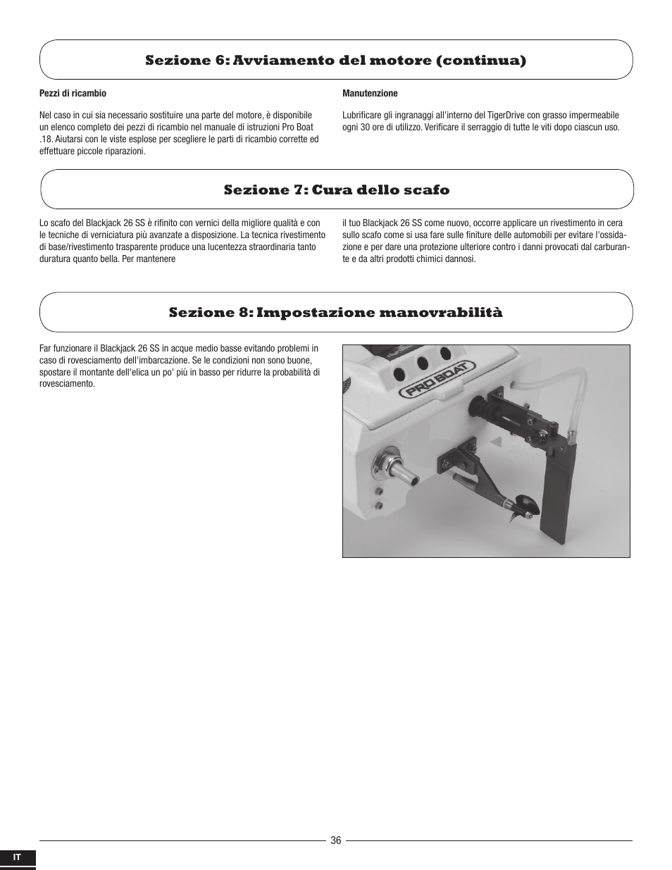Sezione 8: impostazione manovrabilità | Pro Boat PRB2800S User Manual | Page 36 / 44