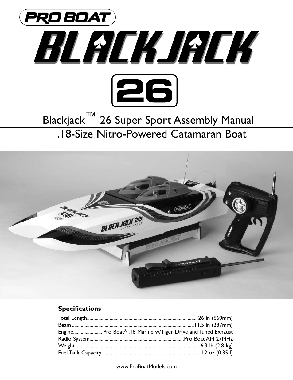 Pro Boat PRB2800T User Manual | 11 pages