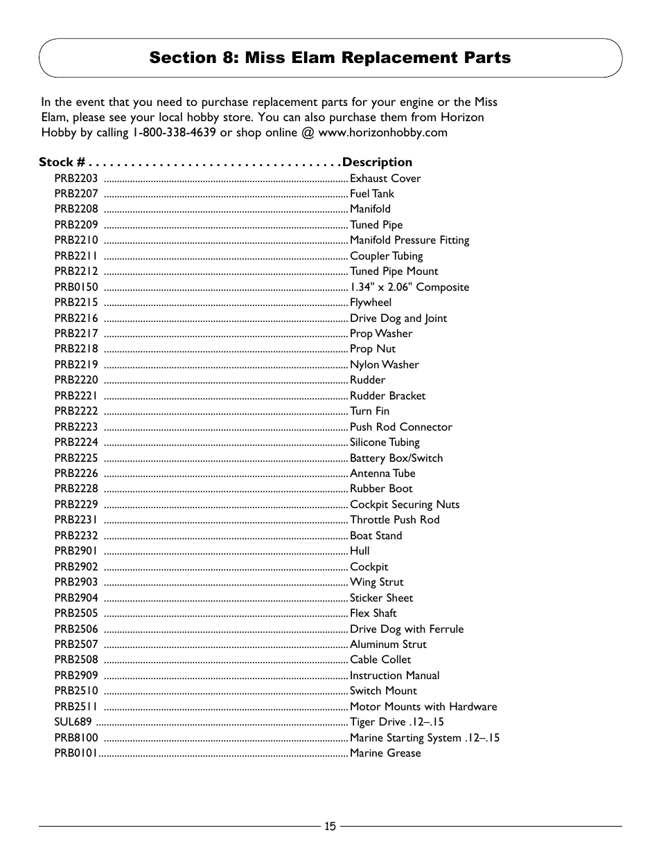 Pro Boat PRB2900T User Manual | Page 15 / 16