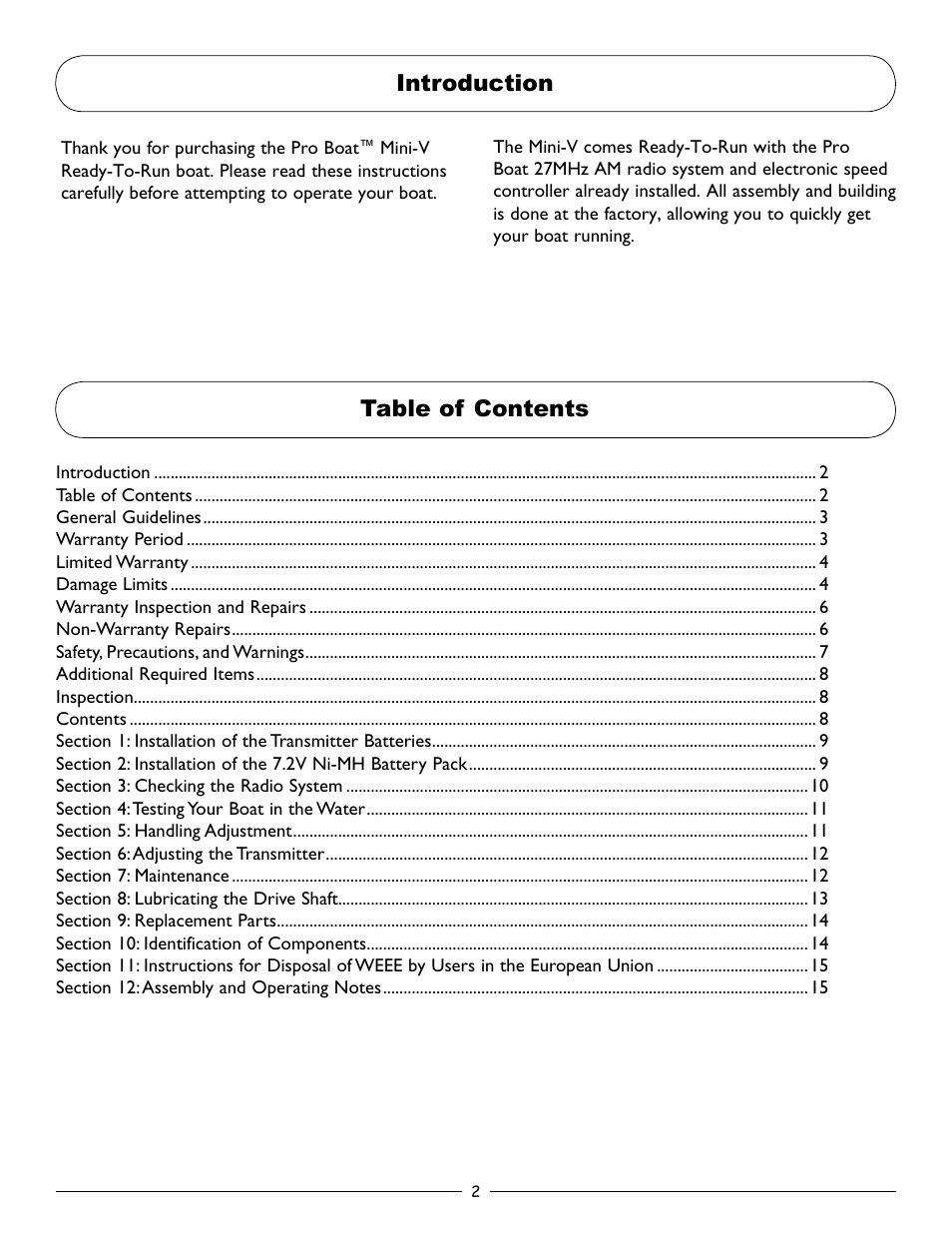 Pro Boat PRB3002 Owners Manual User Manual | Page 2 / 16