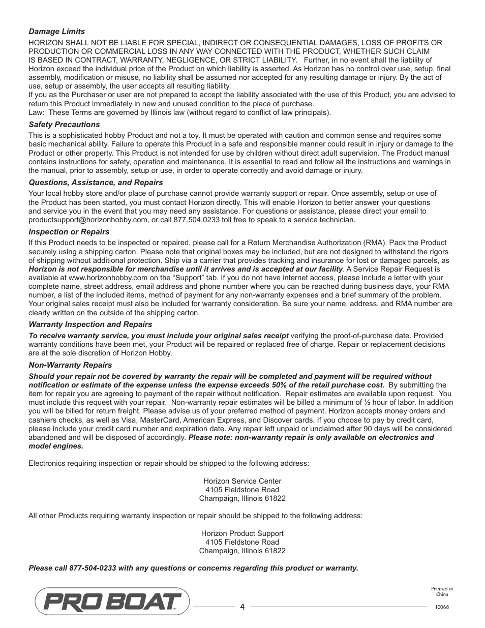 Pro Boat PRB3002 Quick Start User Manual | Page 4 / 4