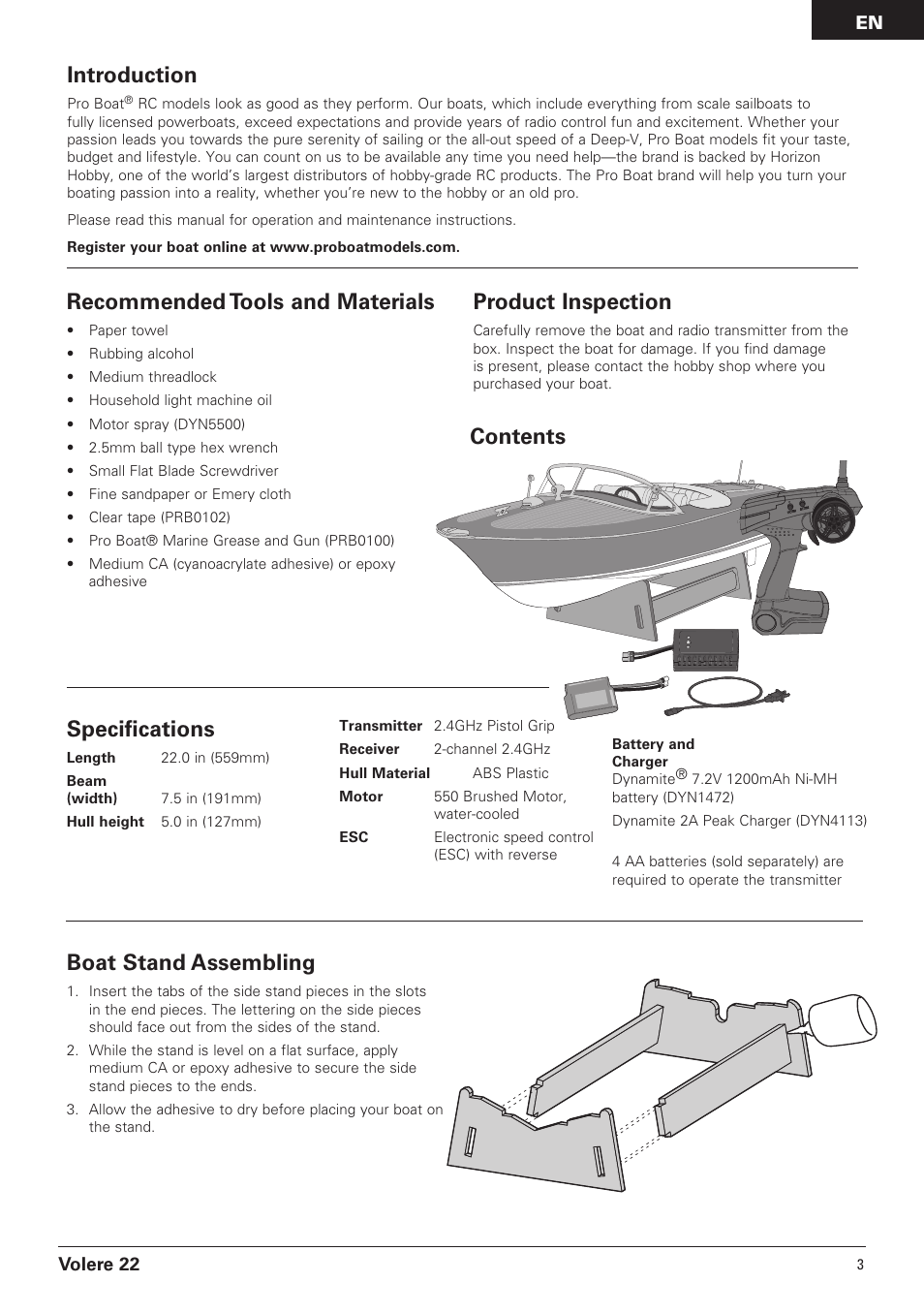 Pro Boat PRB3050B User Manual | Page 3 / 18