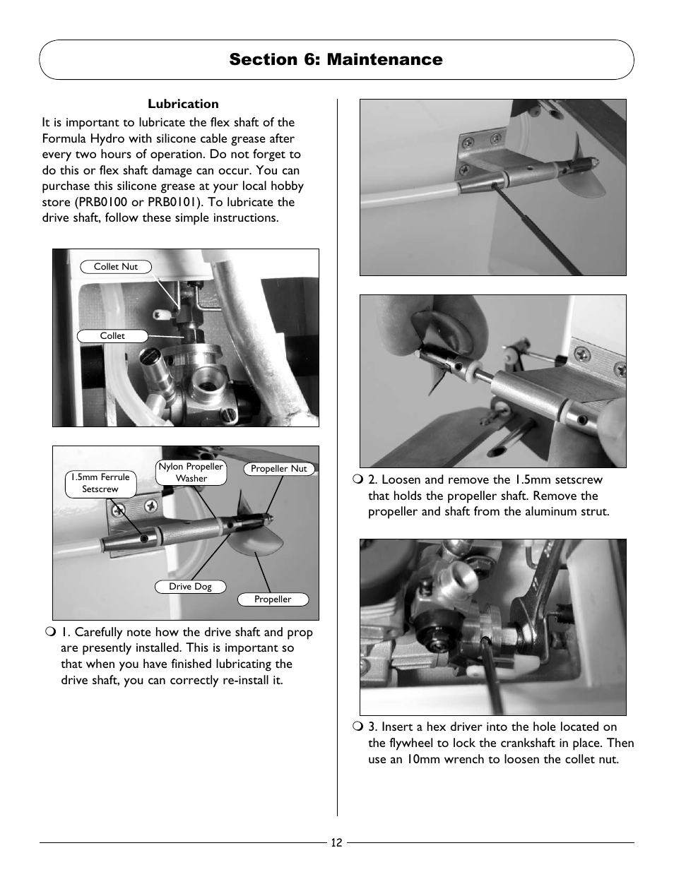 Section 6: maintenance, Section.6:.maintenance | Pro Boat PRB3200 User Manual | Page 12 / 16