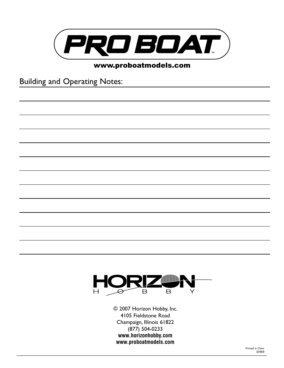 Pro Boat PRB3200 User Manual | Page 16 / 16