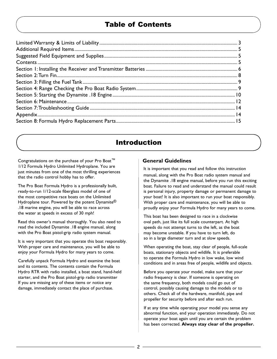 Pro Boat PRB3200 User Manual | Page 2 / 16