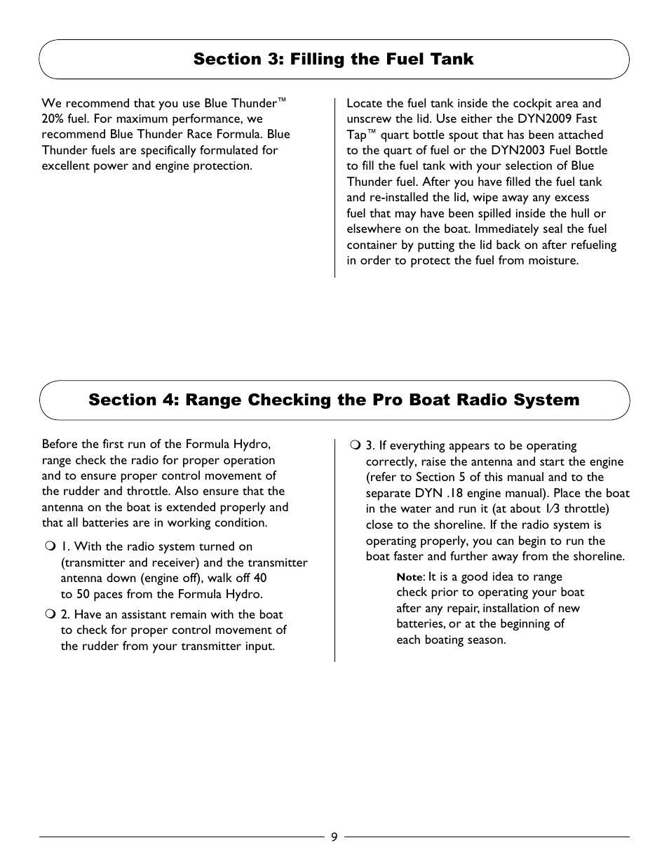 Section 3: filling the fuel tank | Pro Boat PRB3200 User Manual | Page 9 / 16