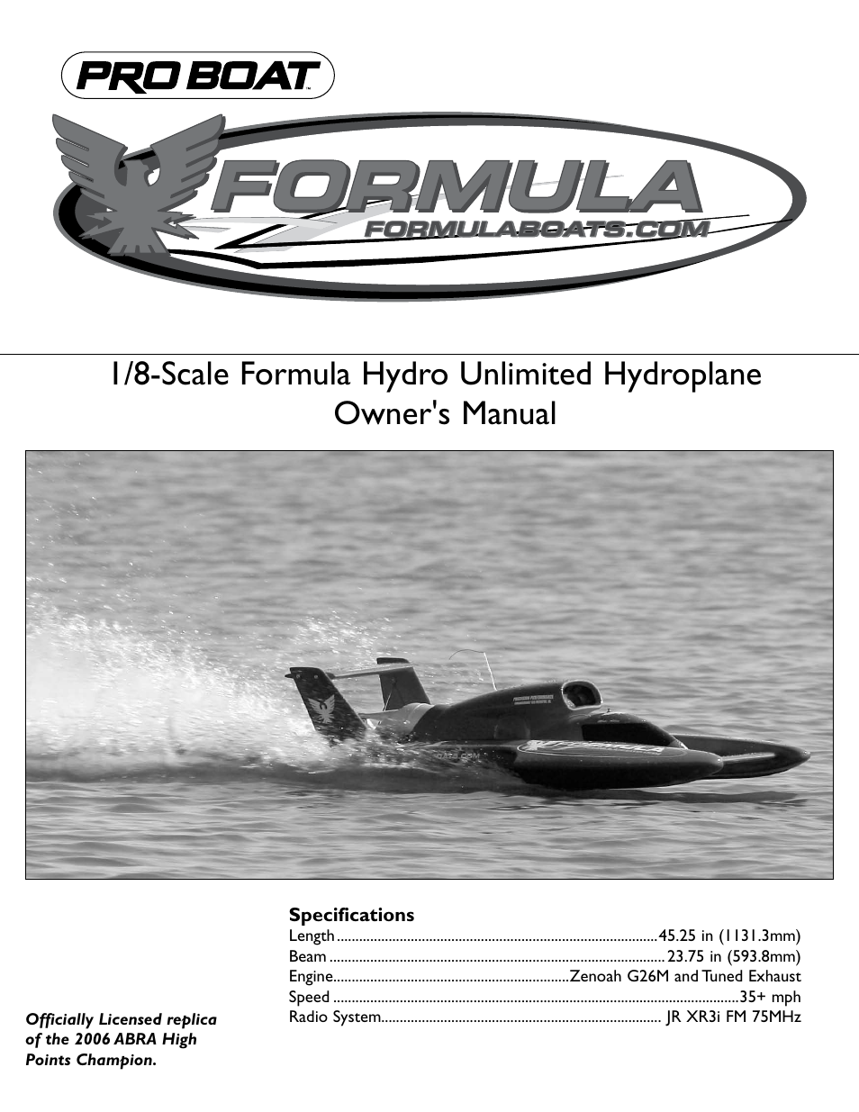 Pro Boat PRB3250 User Manual | 11 pages