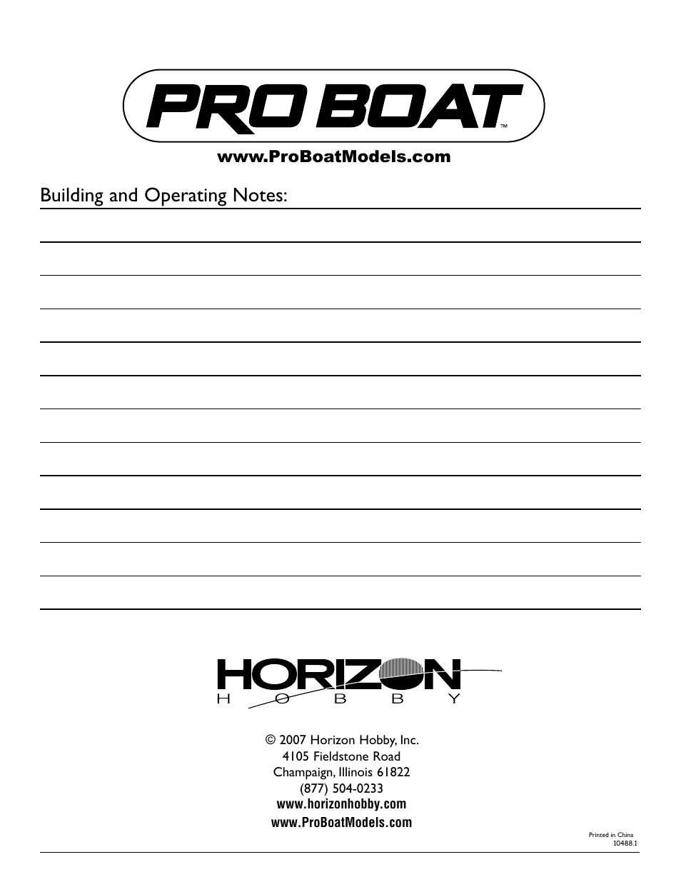 Pro Boat PRB3250 User Manual | Page 11 / 11
