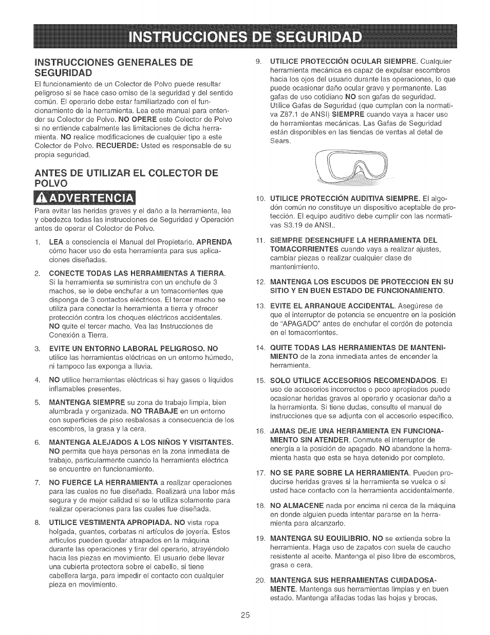 Aadvertencia, Advertencia | Craftsman 152.213351 User Manual | Page 25 / 44