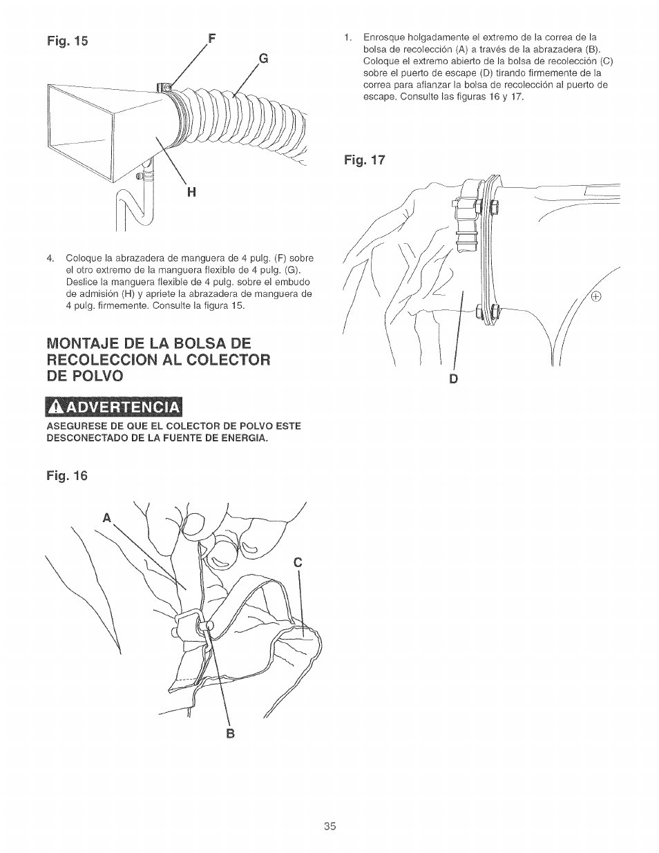 Advertencia | Craftsman 152.213351 User Manual | Page 35 / 44