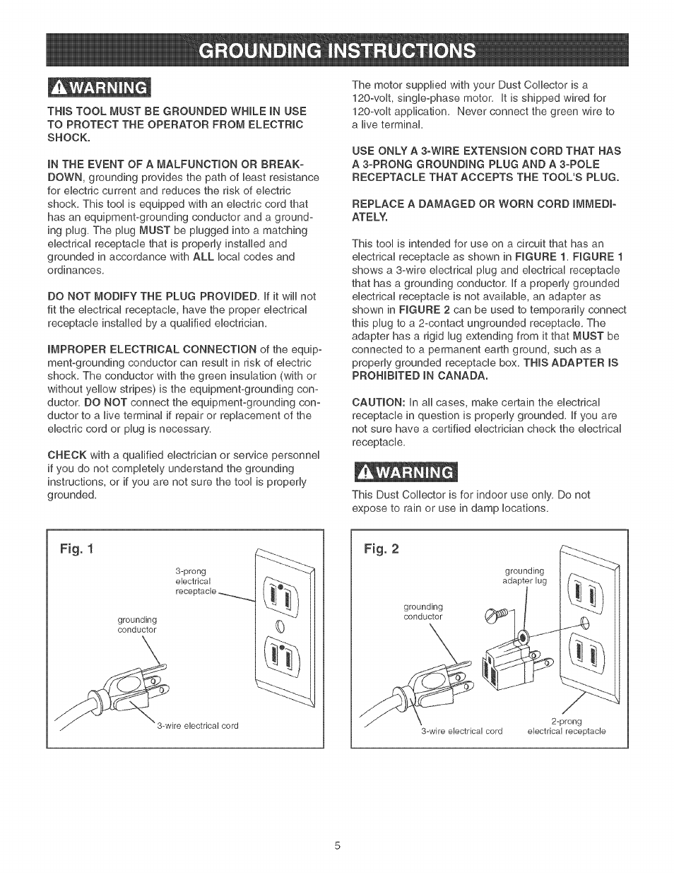 Awarning, Warning | Craftsman 152.213351 User Manual | Page 5 / 44