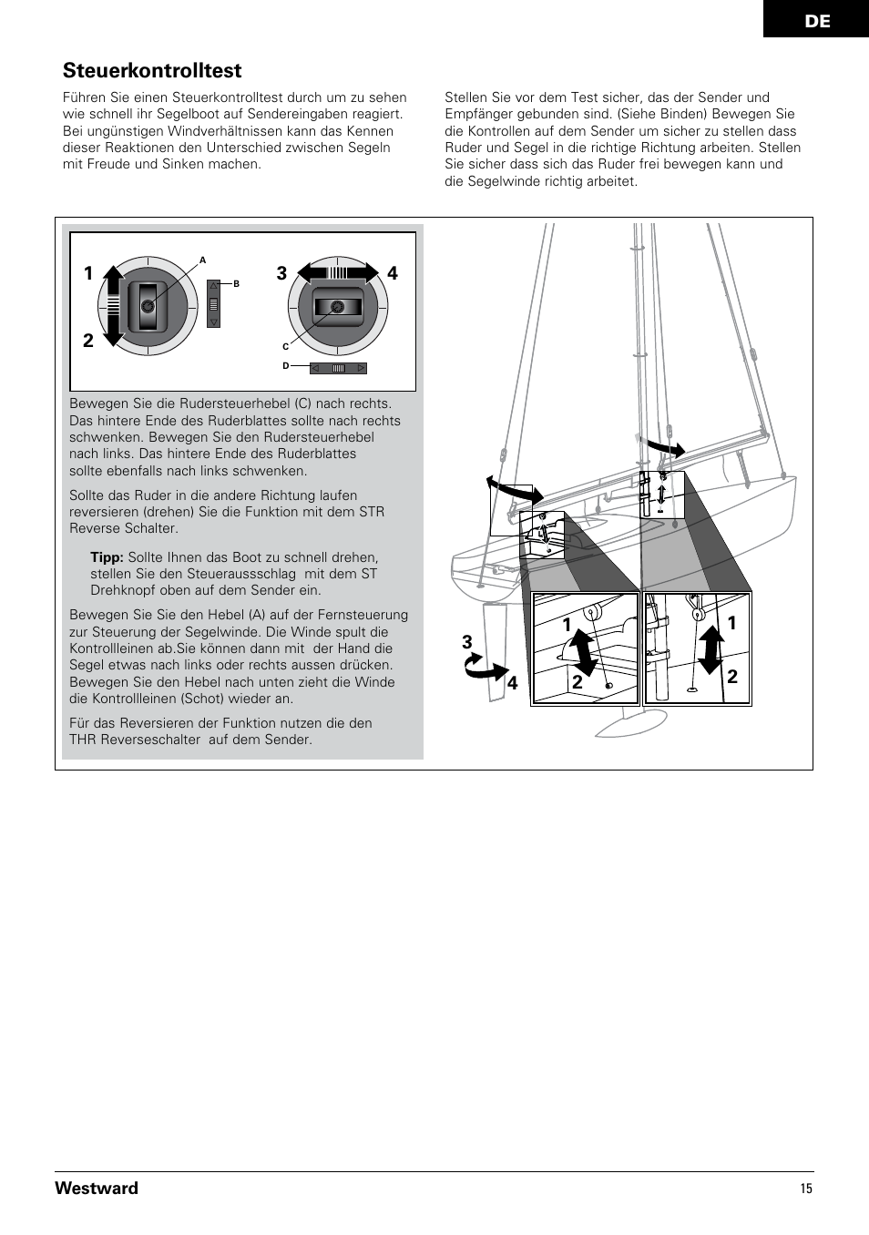 Steuerkontrolltest | Pro Boat PRB3350 User Manual | Page 15 / 44