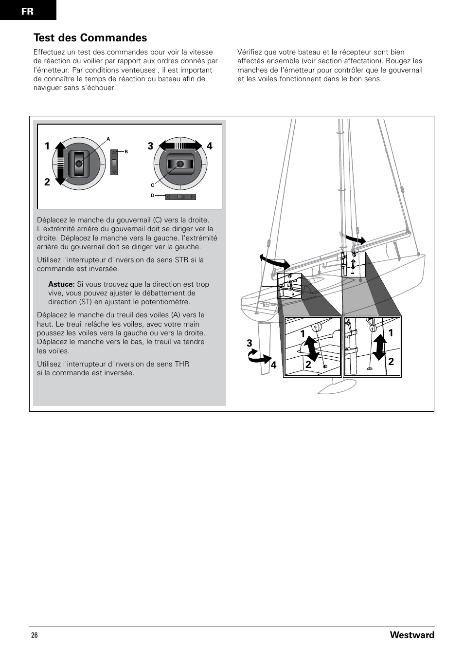 Test des commandes | Pro Boat PRB3350 User Manual | Page 26 / 44