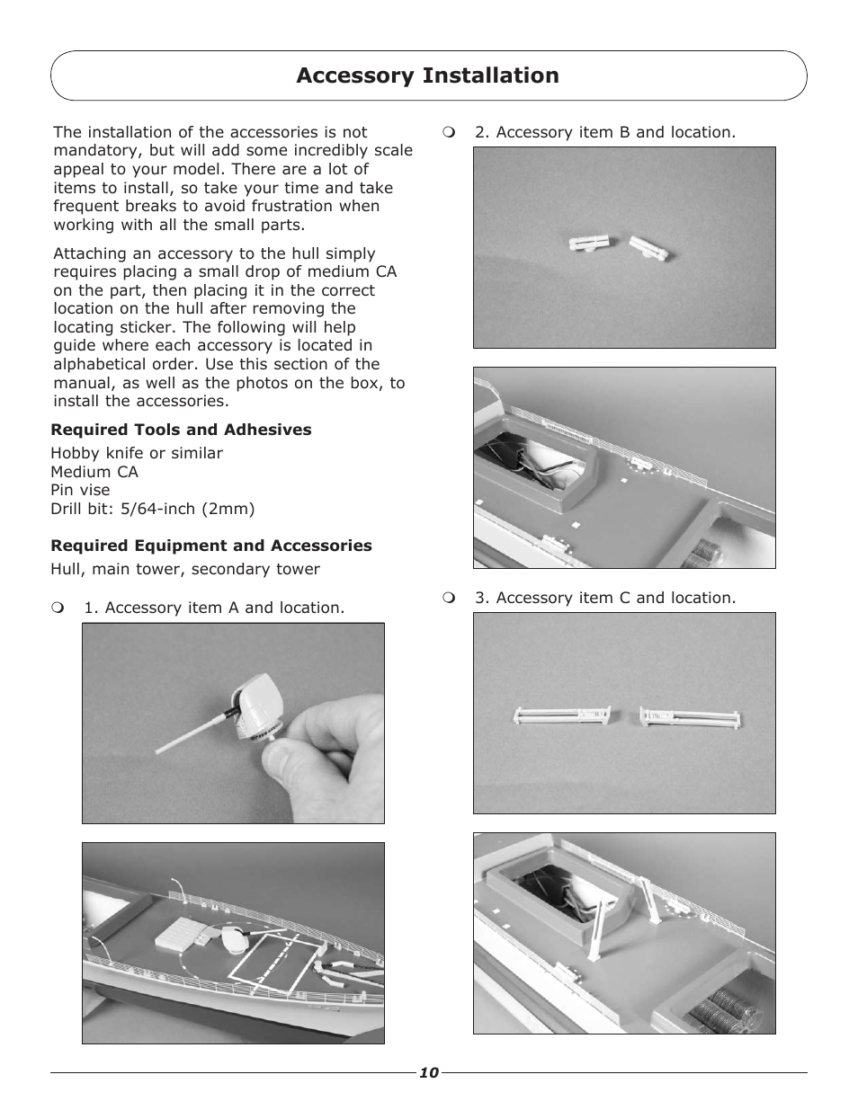 Accessory installation | Pro Boat PRB3375 User Manual | Page 10 / 22