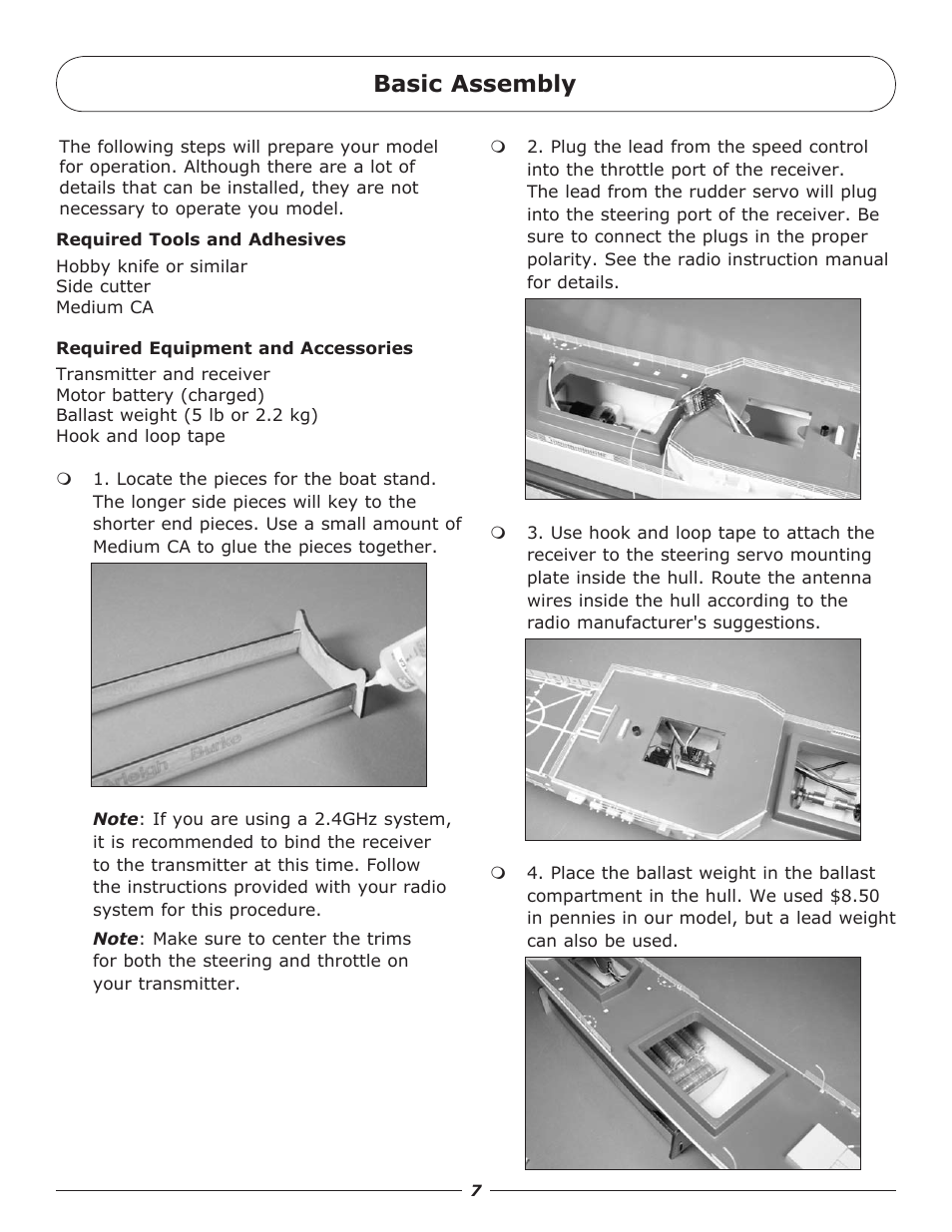 Basic assembly | Pro Boat PRB3375 User Manual | Page 7 / 22