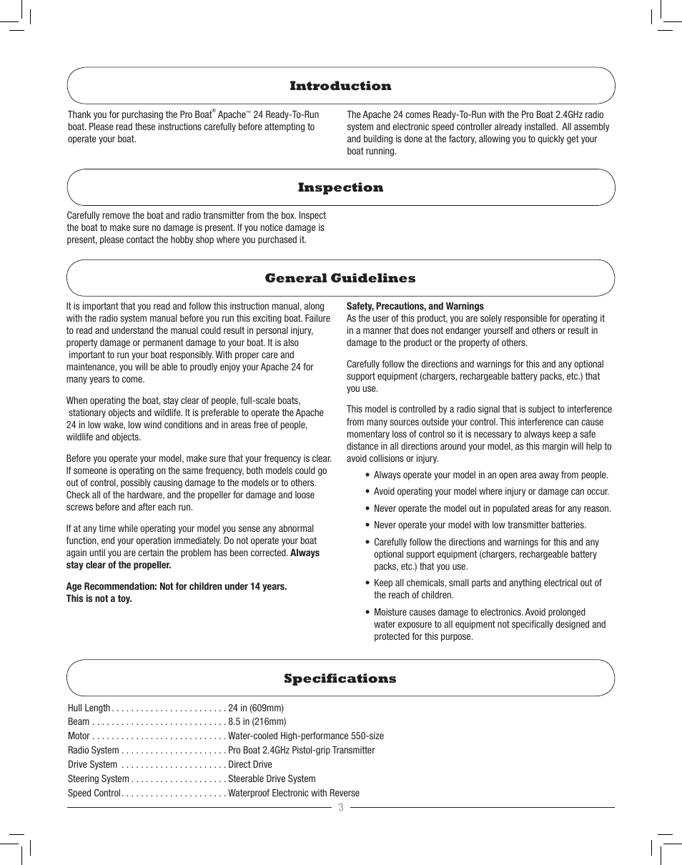 Pro Boat PRB3400S User Manual | Page 3 / 12
