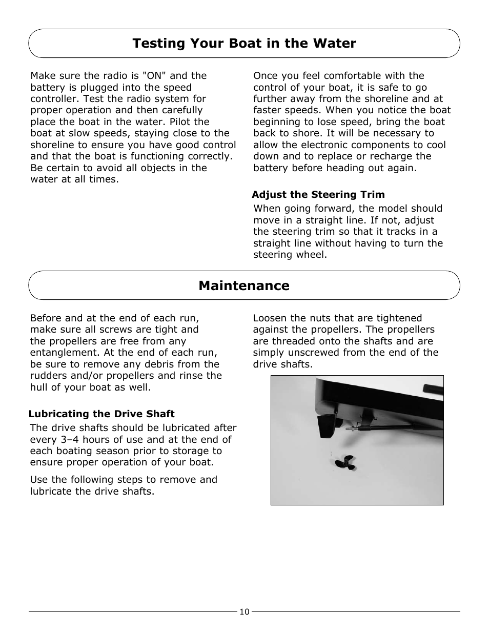 Testing your boat in the water maintenance | Pro Boat PRB3500 User Manual | Page 10 / 16