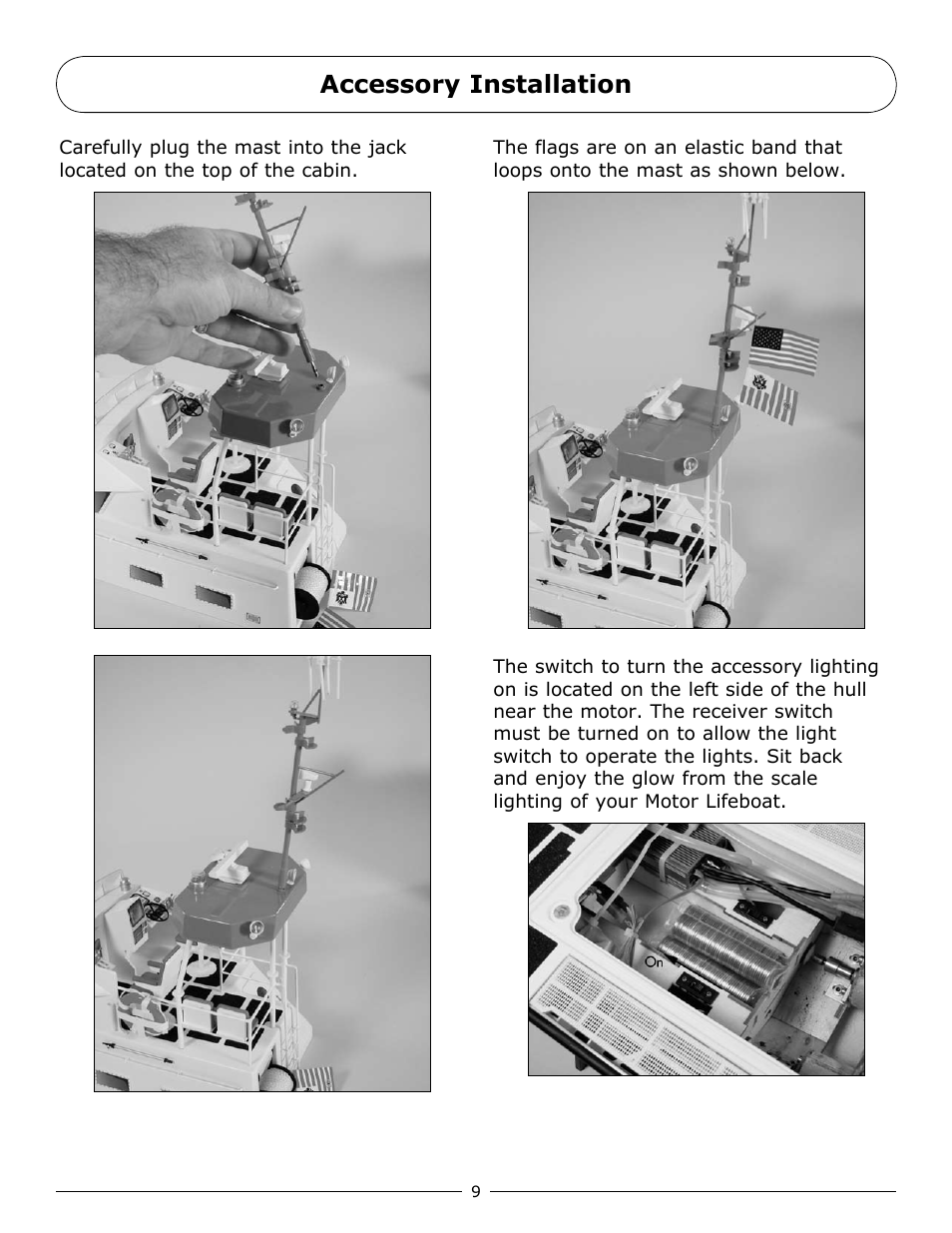 Accessory installation | Pro Boat PRB3500 User Manual | Page 9 / 16