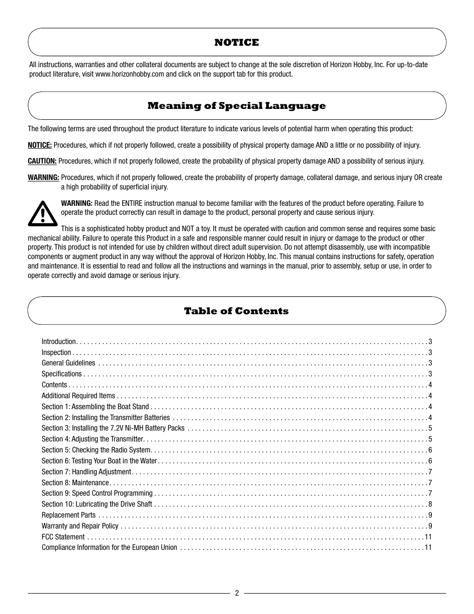 Pro Boat PRB3550S User Manual | Page 2 / 12