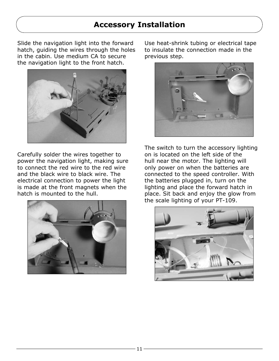 Accessory installation | Pro Boat PRB3600 User Manual | Page 11 / 20