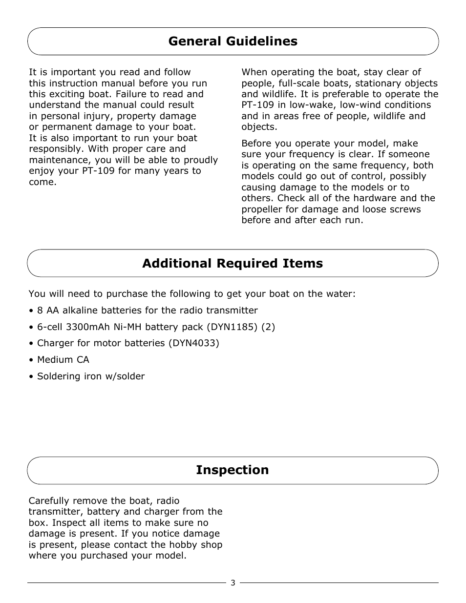 Pro Boat PRB3600 User Manual | Page 3 / 20