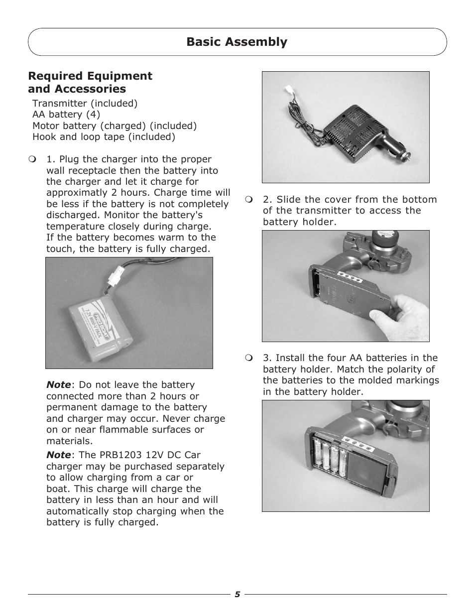 Basic assembly | Pro Boat PRB3650 User Manual | Page 5 / 12