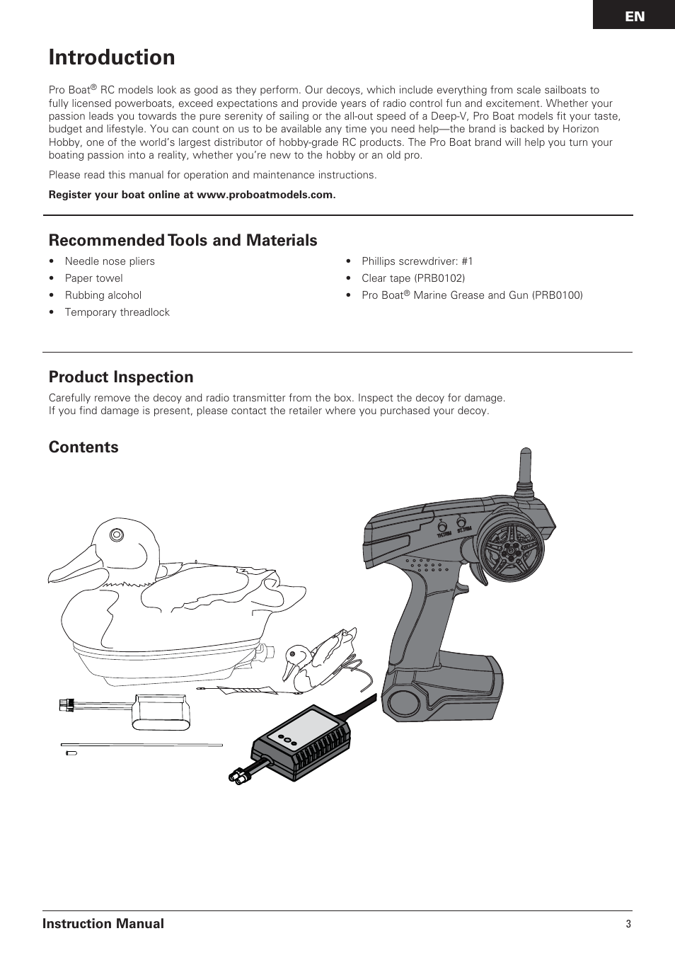 Pro Boat PRB3650B User Manual | Page 3 / 18