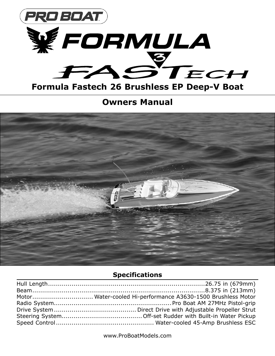 Pro Boat PRB3750 User Manual | 12 pages