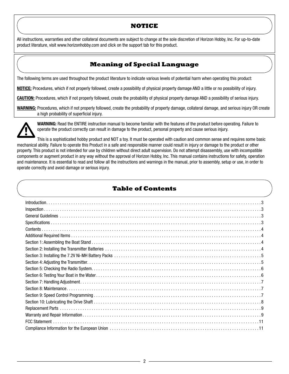 Pro Boat PRB3750S User Manual | Page 2 / 12