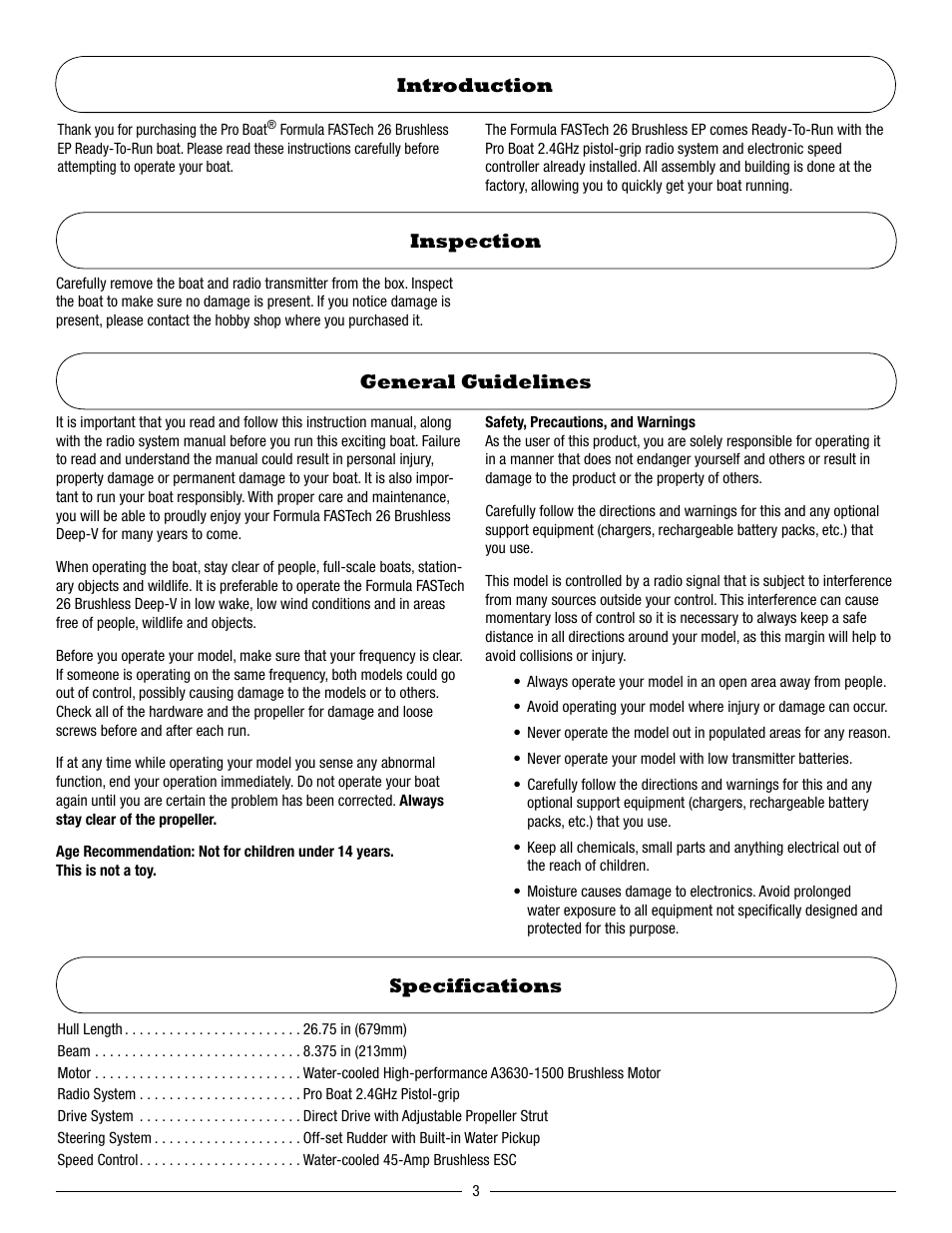 Pro Boat PRB3750S User Manual | Page 3 / 12