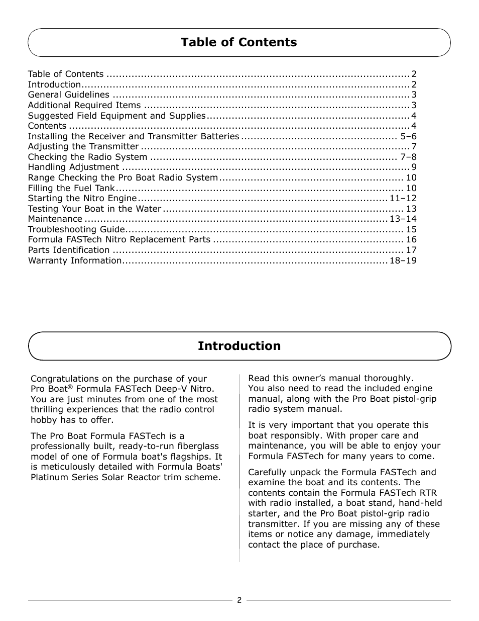 Pro Boat PRB3800 User Manual | Page 2 / 20