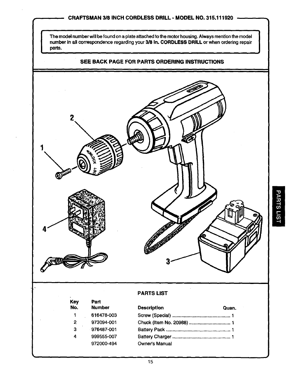 Craftsman 315.111920 User Manual | Page 15 / 16