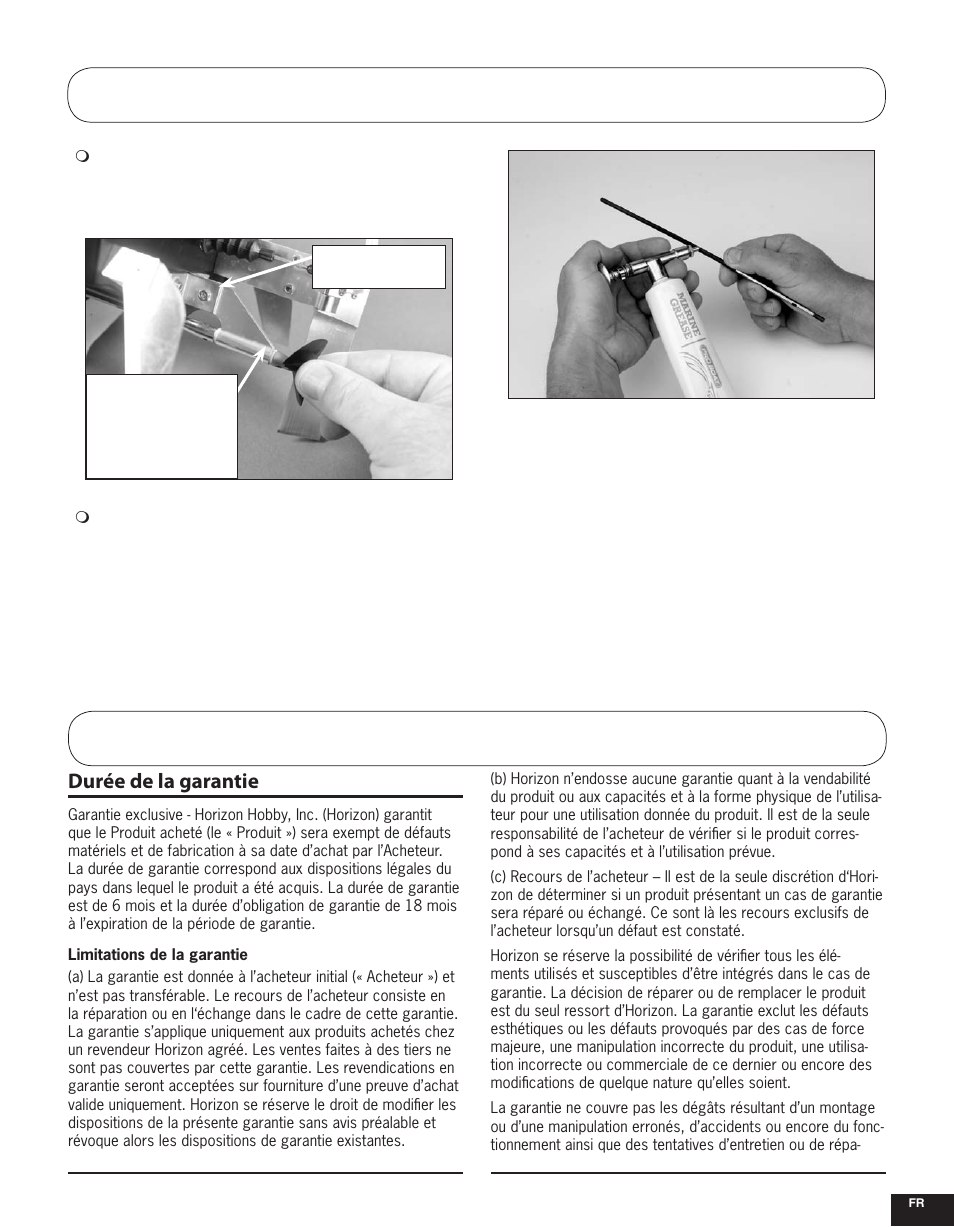Durée de la garantie | Pro Boat PRB3900S User Manual | Page 25 / 44