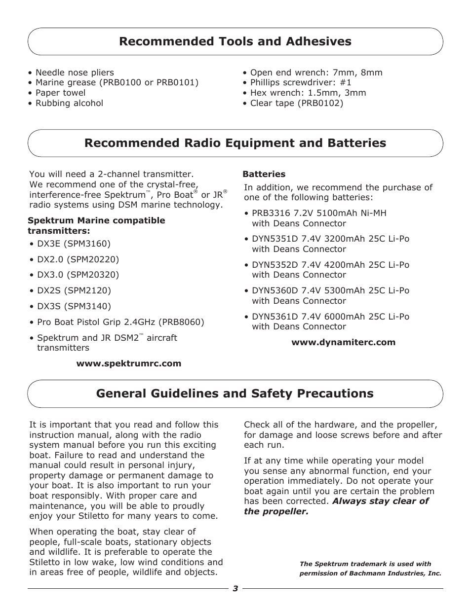 Pro Boat PRB4000BDC User Manual | Page 3 / 16