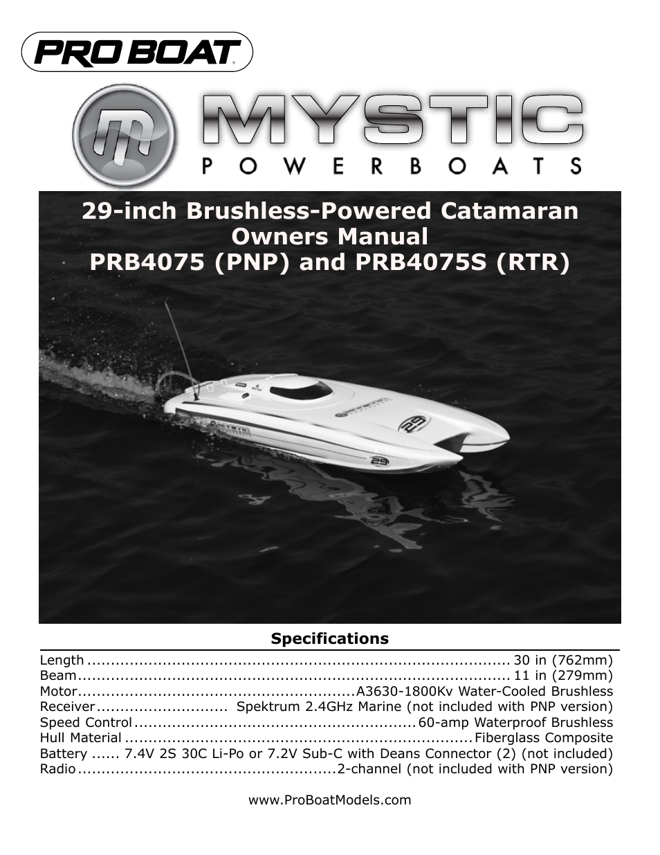 Pro Boat PRB4075 User Manual | 16 pages