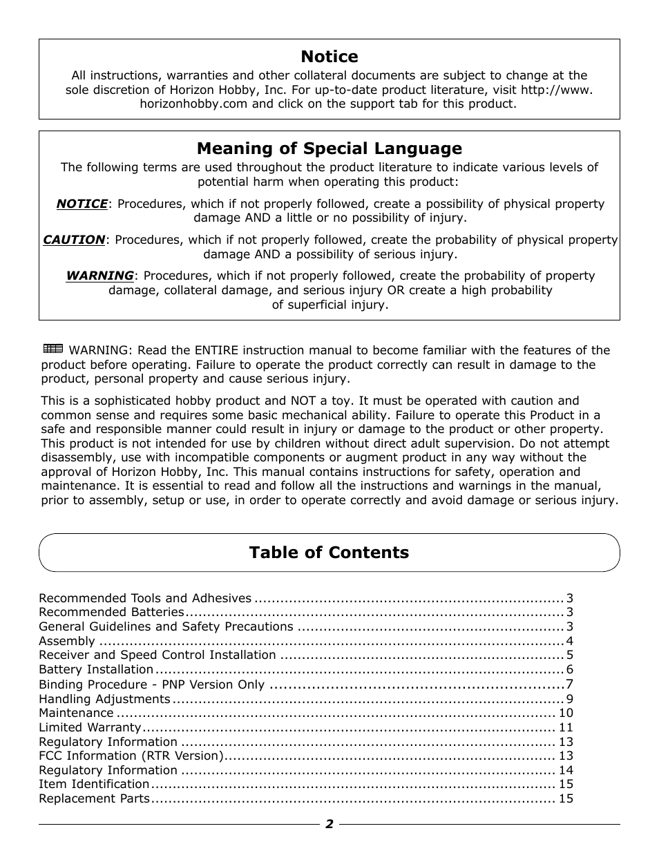 Pro Boat PRB4075 User Manual | Page 2 / 16