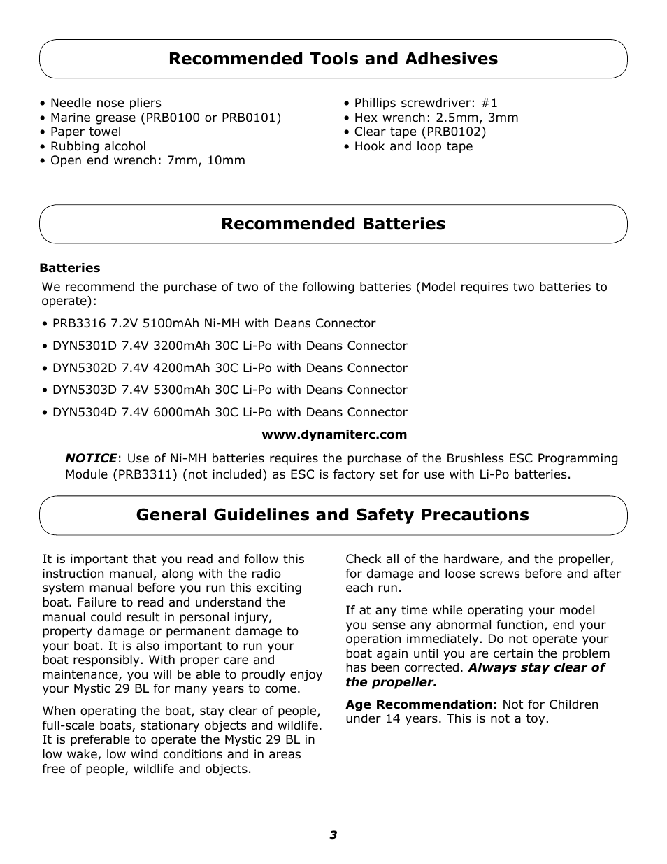 Pro Boat PRB4075 User Manual | Page 3 / 16