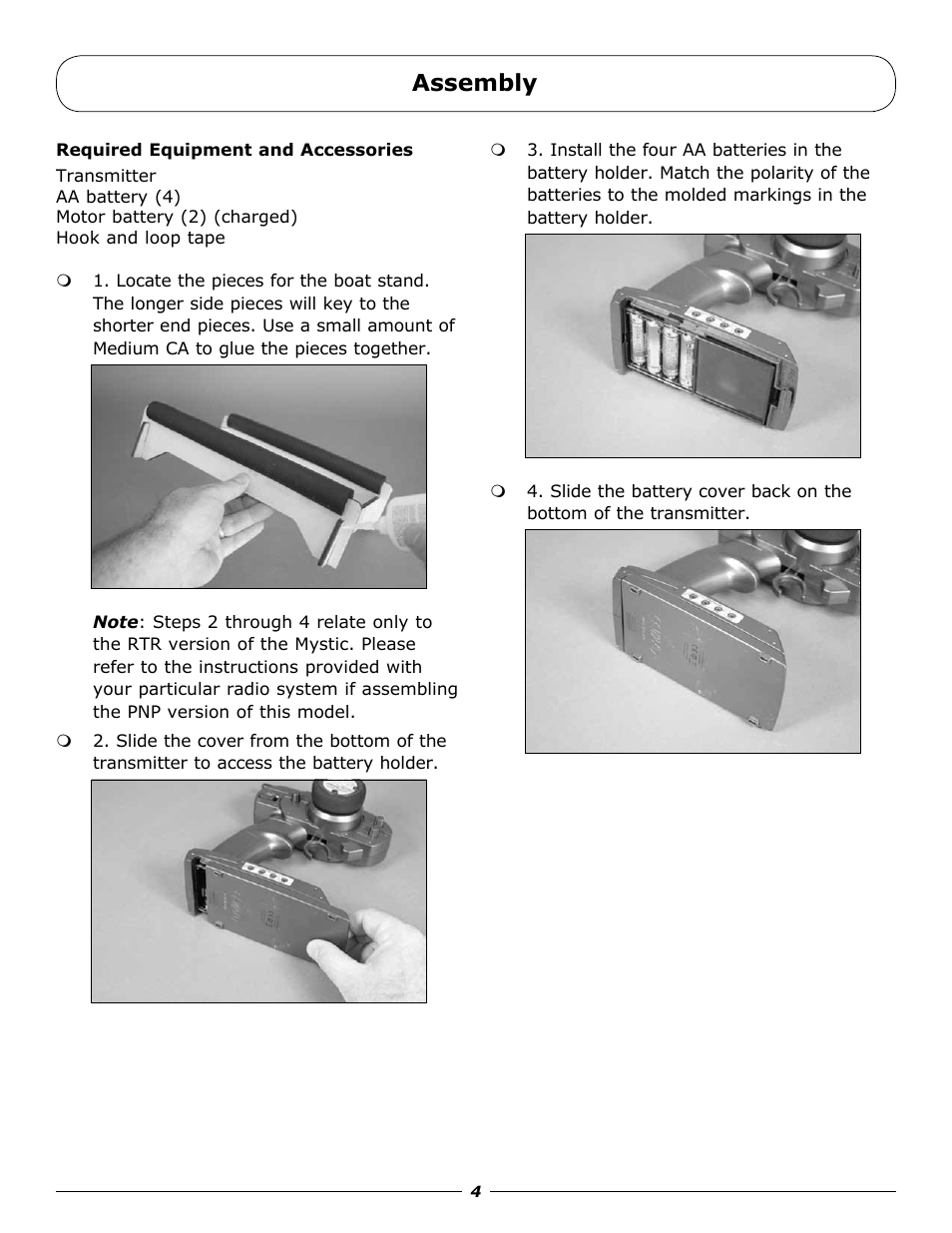 Assembly | Pro Boat PRB4075 User Manual | Page 4 / 16