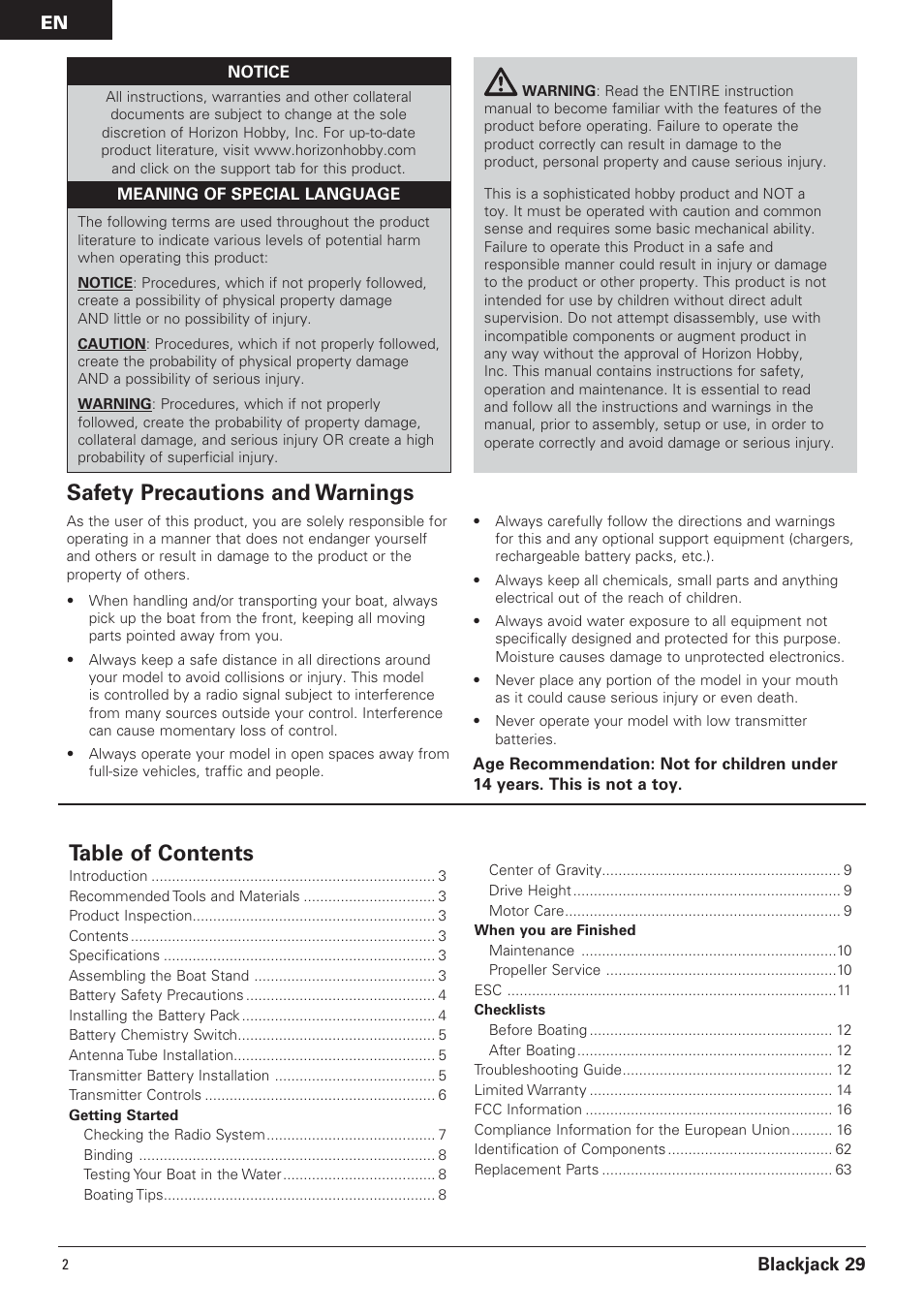 Pro Boat PRB4150 User Manual | Page 2 / 19