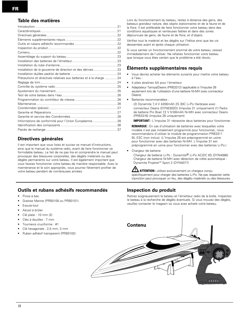 Pro Boat PRB4250 User Manual | Page 22 / 40