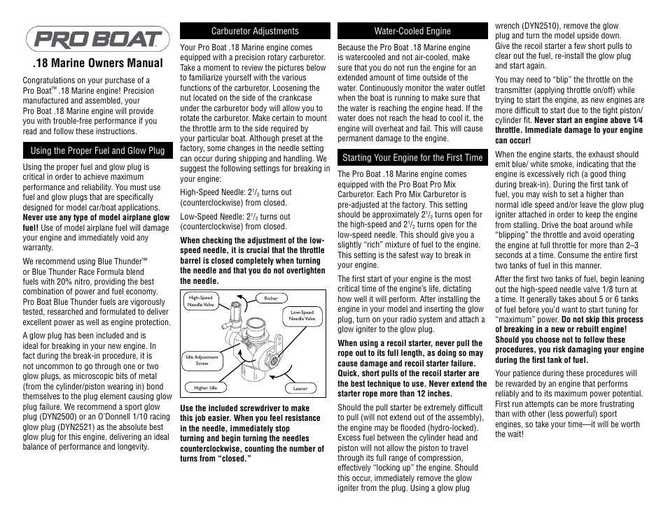 Pro Boat PRB0200 User Manual | 4 pages